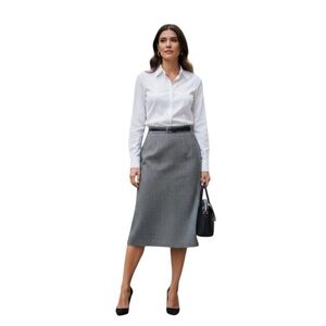 Charter Club 100% Wool Gray Midi Skirt Size 10 – Classic Workwear Office Career